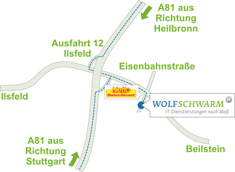 Anfahrt zu Wolf Schwarm IT